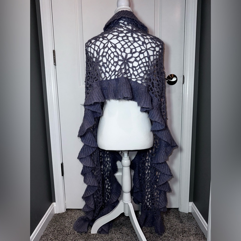 Elegant Purple Crochet Shawl